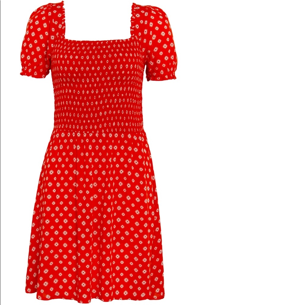 BP. Smocked Sheer Floral Print Mini Dress NEW